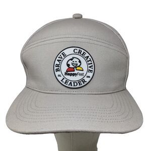 Happy Feet Men's Snapback Mesh Back Hat Tan 3D Brave Creative Leader Logo